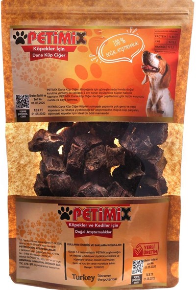 Dana Ciğer küpleri Köpek Ödül Maması 100g