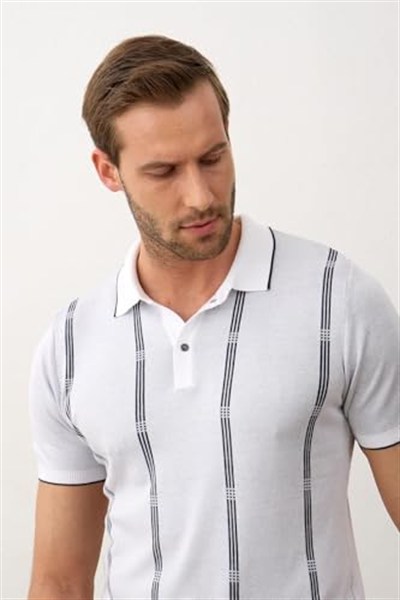 Danger Erkek Slim-fit Kalıp Polo Yaka Ince Triko T-shirt Koyu - 5012DNGR