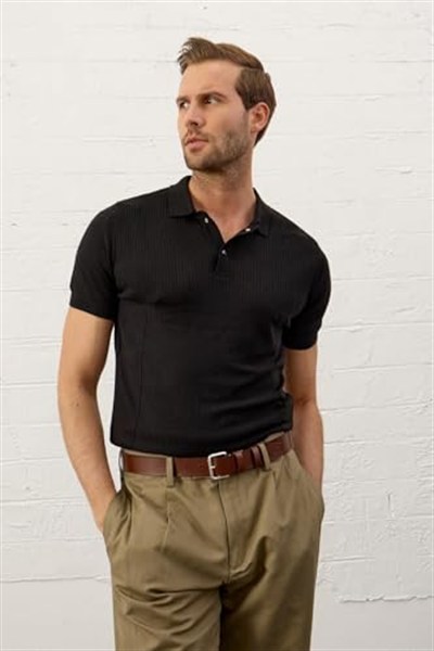 Danger Erkek Slim-fit Kalıp Polo Yaka Yazlık Triko T-shirt - 5002DNGR