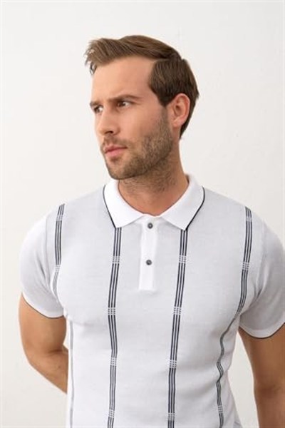 Danger Erkek Slim-fit Kalıp Polo Yaka Ince Triko T-shirt Koyu - 5012DNGR