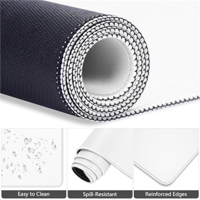 Dapesuom Klavye Bilek Dinlenme Mouse Pad Seti, 4 Adet Genişletilmiş Büyük XXL Oyun Mousepad + Fare Bilek Yastığı + Bellek Köpüğü Klavye Bilek Desteği + Bardak Altlığı, Beyaz 80 x 39,9 cm Ev Ofis için