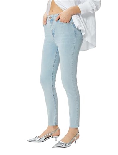 Dar Kesim Yüksek Bel Kot Pantolon Esnek Cepli Pamuklu - Carmen Skinny Jeans