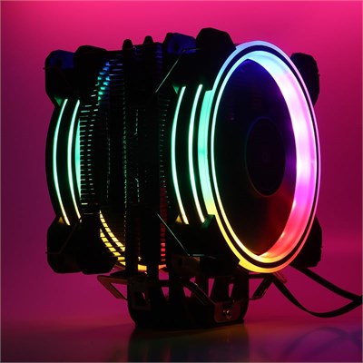 Dark Freezer X128, 2x12cm FRGB LEDli, Intel & AMD Uyumlu, 4pin PWM Fanlı, 6x Isı Borusu, Direkt Kontak İşlemci Soğutucu (DKCCX128)