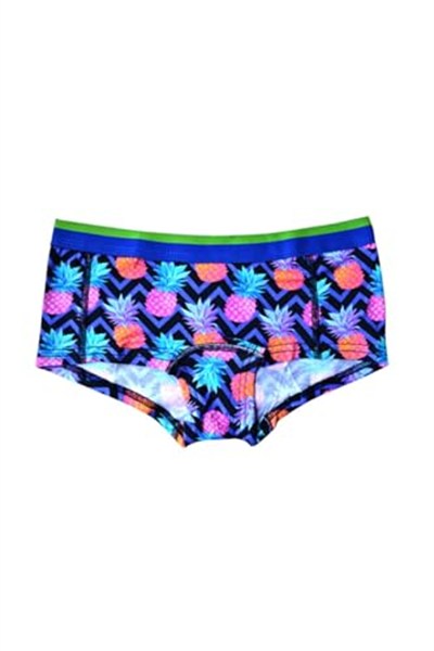 Darkzone Kadın Ananas Desenli Dijital Baskılı Pamuk Boyshort Boxer-1