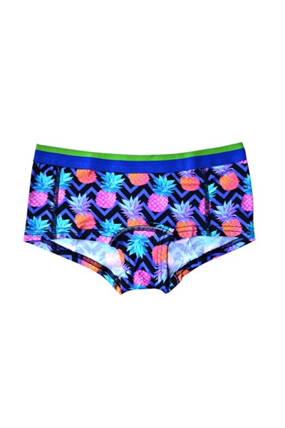 Darkzone Kadın Ananas Desenli Dijital Baskılı Pamuk Boyshort Boxer-1