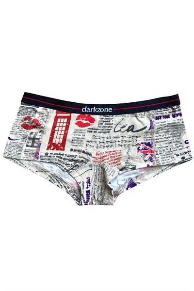 Darkzone Kadın Desenli Dijital Baskılı Pamuk Boyshort Boxer-1