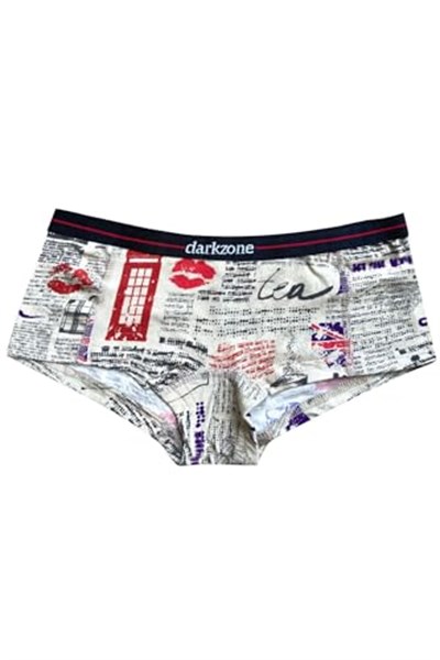 Darkzone Kadın Desenli Dijital Baskılı Pamuk Boyshort Boxer-1