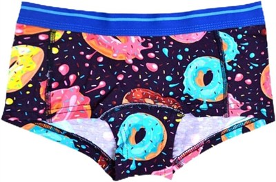 Darkzone Kadın Donut Desenli Dijital Baskılı Pamuk Boyshort Boxer-1