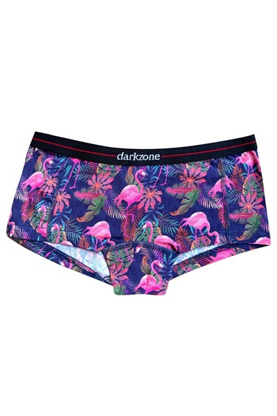Darkzone Kadın Flamingo Desenli Dijital Baskılı Pamuk Boyshort Boxer-1