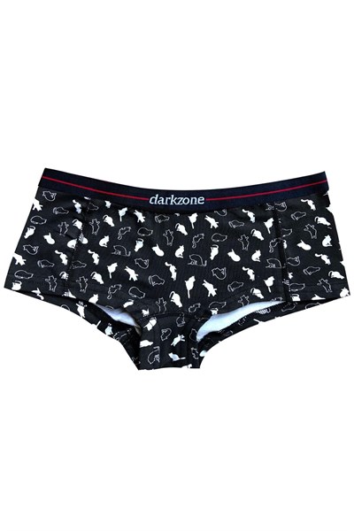 Darkzone Kadın Kedi Desenli Pamuk Boyshort Boxer-1