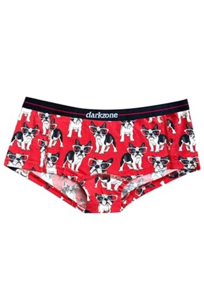 Darkzone Kadın Köpek Desenli Dijital Baskılı Pamuk Boyshort Boxer-1