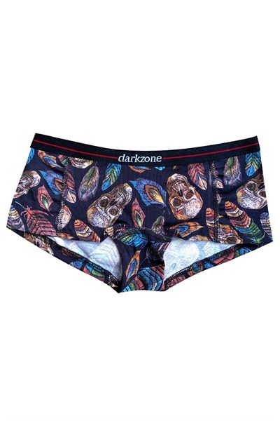 Darkzone Kadın Kurukafa Desenli Dijital Baskılı Pamuk Boyshort Boxer-1
