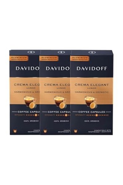 Davidoff Crema Elegant Lungo Harmonıous & Aromatıc Aluminium Kapsül Kahve 3X10