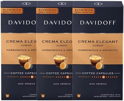 Davidoff Crema Elegant Lungo Harmonıous & Aromatıc Aluminium Kapsül Kahve 3X10