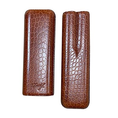 Davidoff Croco Deri Puro Kılıfı Churchill Taba 2li (46Ring)