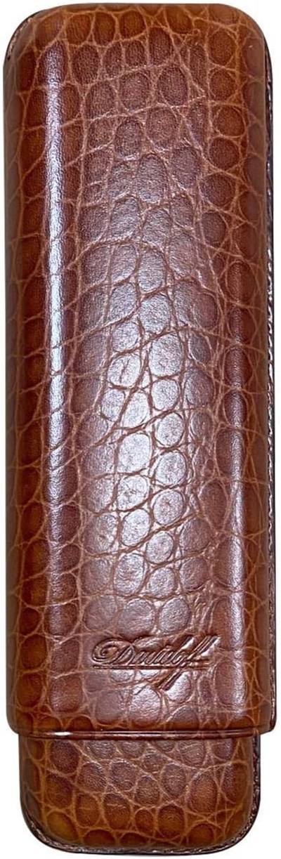 Davidoff Croco Deri Puro Kılıfı Churchill Taba 2li (46Ring)
