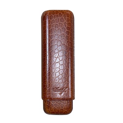 Davidoff Croco Deri Puro Kılıfı Churchill Taba 2li (46Ring)