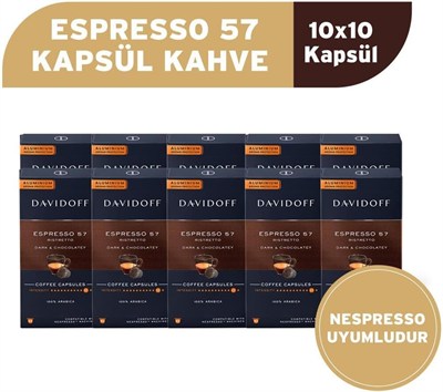 Davidoff Espresso 57 Ristretto Kapsül Kahve 10X10 Adet - Nespesso Uyumludur