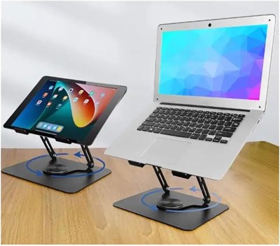 Daytona ZR-110 B Alüminyum 360 Derece Dönen Tabanlı Katlanabilir Taşınabilir Laptop Standı (Koyu Gri)