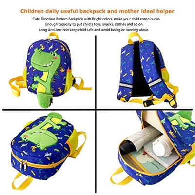 DB Dinozor Küçük Çocuk Tasma Mini Sırt Çantası, Erkek Kız Çocuklar için Çocuk Tasma Sırt Çantası, Bebek Koşum Takımı Kitap Çantası