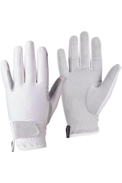Decathlon Fouganza Basic Binici Eldiveni, Çocuk, Beyaz, 12-14 Yaş