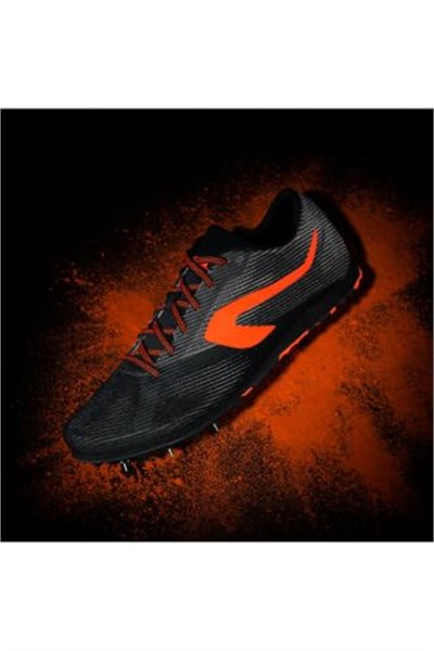 Decathlon Kiprun Unisex Cross Atletizm Koşu Ayakkabısı, Granit Grisi/Siyah/Neon Kan Portakalı, 46 Beden