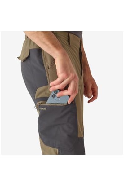 Decathlon Solognac Erkek Kargo Avcı Pantolonu, Kahverengi, S Beden
