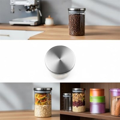 Deconox 1 Adet 700ml Vakumlu Metal Kapaklı Borosilikat Cam Kavanoz (8.5cm*15cm)