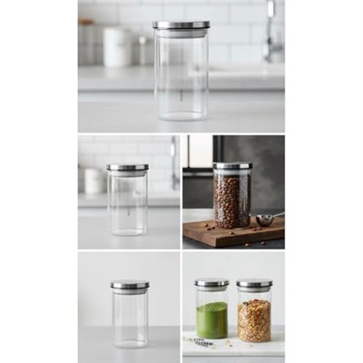 Deconox 1 Adet 700ml Vakumlu Metal Kapaklı Borosilikat Cam Kavanoz (8.5cm*15cm)