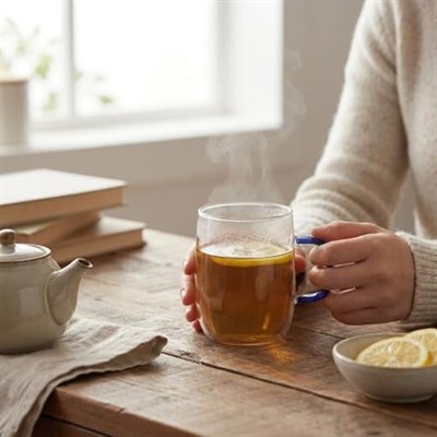Deconox 1 Adet Borosilikat Cam Kupa (380 ml) - 3 Farklı Renkli Isıya Dayanıklı Şeffaf Çay ve Kahve Fincanı Şık Kulplu Minimalist Kupa Bardak (Asorti)