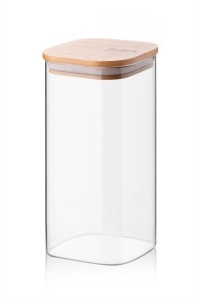 Deconox 1400ml Sızdırmaz Vakumlu Bambu Kapaklı Borosilikat Cam Kavanoz – Hava Geçirmez & Dayanıklı Gıda Saklama Kabı (10cm x 21cm)
