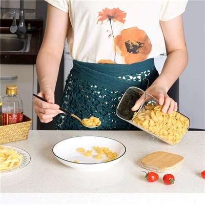 Deconox 1400ml Sızdırmaz Vakumlu Bambu Kapaklı Borosilikat Cam Kavanoz – Hava Geçirmez & Dayanıklı Gıda Saklama Kabı (10cm x 21cm)