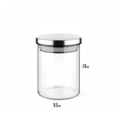 Deconox 300 Ml Vakumlu Metal Kapaklı Borosilikat Cam Kavanoz (8.5cm*10cm) 1 Adet