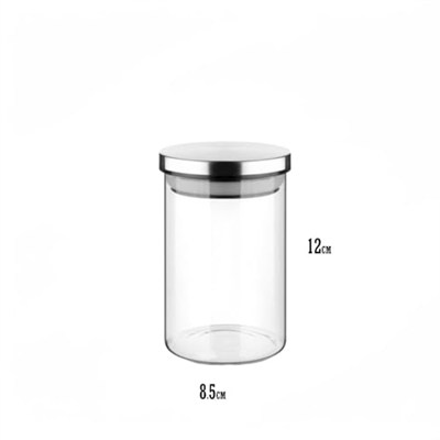 Deconox 450ml Vakumlu Metal Kapaklı Borosilikat Cam Kavanoz (8.5cm*12cm) 1 Adet