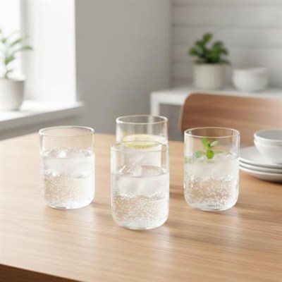 Deconox 4lü Borosilikat Cam Bardak Seti - 290 ml Isıya Dayanıklı Su, Meşrubat ve Kokteyl Bardağı - Kurşunsuz Ekolojik İnce Cam (4 Adet)
