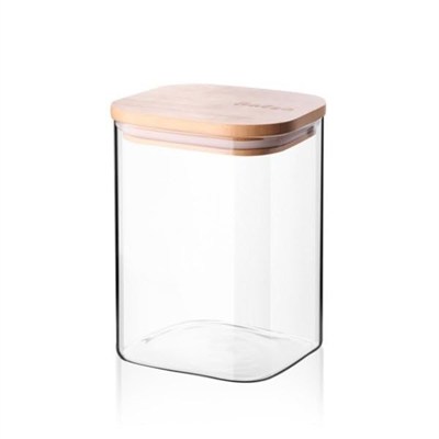 Deconox 900ml Sızdırmaz Vakumlu Bambu Kapaklı Borosilikat Cam Kavanoz – Hava Geçirmez & Dayanıklı Gıda Saklama Kabı (10cm x 13cm)