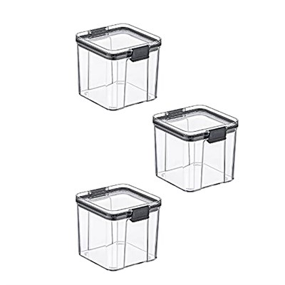 Deconox Akrilik Kilitli Kare Saklama Kabı 700ml 3 Adet, 700ml 3lü Kilitli Saklama Kabı (3 ADET 700ML) - Seçenekler: 3 ADET 500ML, 3 ADET 700ML, 3 ADET 1300ML