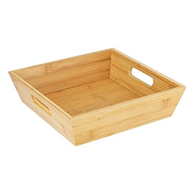 Deconox Bambu Lüx Kare Büyük Ekmeklik-Meyvelik 25cm, Bambu Ekmeklik Kare Büyük Boy 25cm