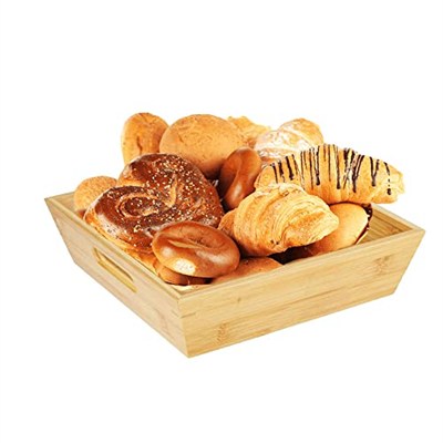 Deconox Bambu Lüx Kare Orta Boy Ekmeklik-Meyvelik 20cm, Bambu Ekmeklik Kare Orta Boy 20cm