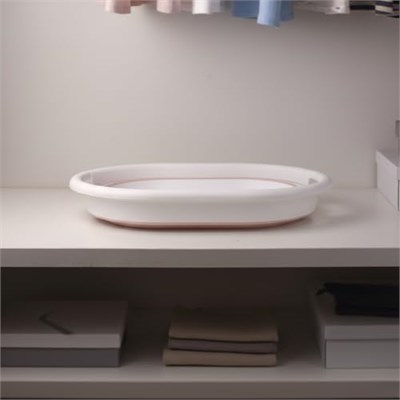 Deconox Katlanabilir Çamaşır Sepeti 27 Litre, Katlanabilir Sepet, Plastik Çamaşır Sepeti, Katlanabilir Çamaşır Selesi | 27 Litrelik Hacmiyle İdeal Depolama Çözümü! (Gri-Pembe) (PEMBE)