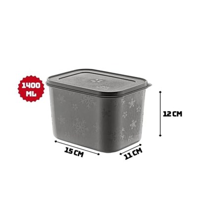 Deconox No Frost Silikon Yumuşak Kapalı Saklama Kabı Dondurucu ve Buzluk Saklama Kabı 1400ml, Kapaklı No Frost Saklama Kabı 1400Ml, Derin Dondurucu Saklama Kabı 1400Ml