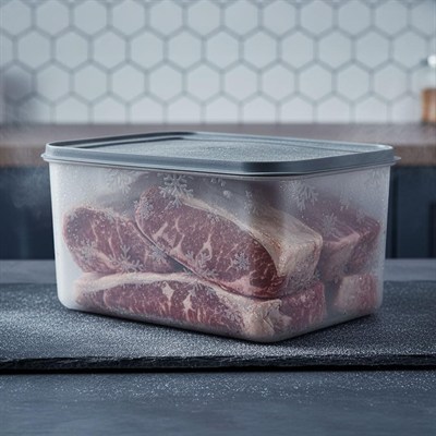 Deconox No Frost Silikon Yumuşak Kapalı Saklama Kabı Dondurucu ve Buzluk Saklama Kabı 3150 ml, Kapaklı No Frost Saklama Kabı 3150 Ml, Derin Dondurucu Saklama Kabı 3150 Ml