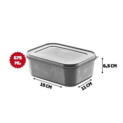 Deconox No Frost Silikon Yumuşak Kapalı Saklama Kabı Dondurucu ve Buzluk Saklama Kabı 675ml, Kapaklı No Frost Saklama Kabı 675Ml, Derin Dondurucu Saklama Kabı 675Ml