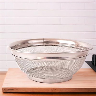 Deconox Paslanmaz Çelik Kulpsuz Süzgeç 26cm, Paslanmaz Pirinç Süzgeci, Paslamaz Çelik Mutfak Süzgeci