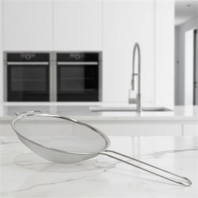 Deconox Paslanmaz Çelik Saplı Mutfak Süzgeci - Un Eleği, Pirinç Yıkama ve Makarna Süzme Kevgiri - 3 Farklı Boy Seçeneği (14 cm - 17 cm - 22 cm) (22cm) - Bedenler: 14cm, 17cm, 22cm