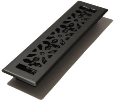 Decor Grates 2 inch 12 inç Gotik Black Steel Floor Register, AGH212-BLK