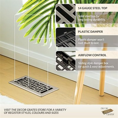 Decor Grates oryantal Floor dizini, Gümüş, AJH410-NKL