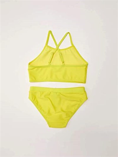 DEEP BEACH Baskılı kız çocuk bikini takım SARI 8-9 Yaş