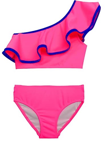 DEEP BEACH Fuşya mor biyeli kız çocuk bikini takım DB200621BT Fuşya 7-8 Yaş