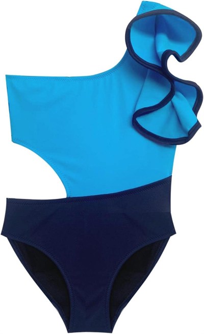 DEEP BEACH KOLU VOLAN DETAYLI KIZ ÇOCUK MAYO DB200566CM MAVİ 7-8 Yaş